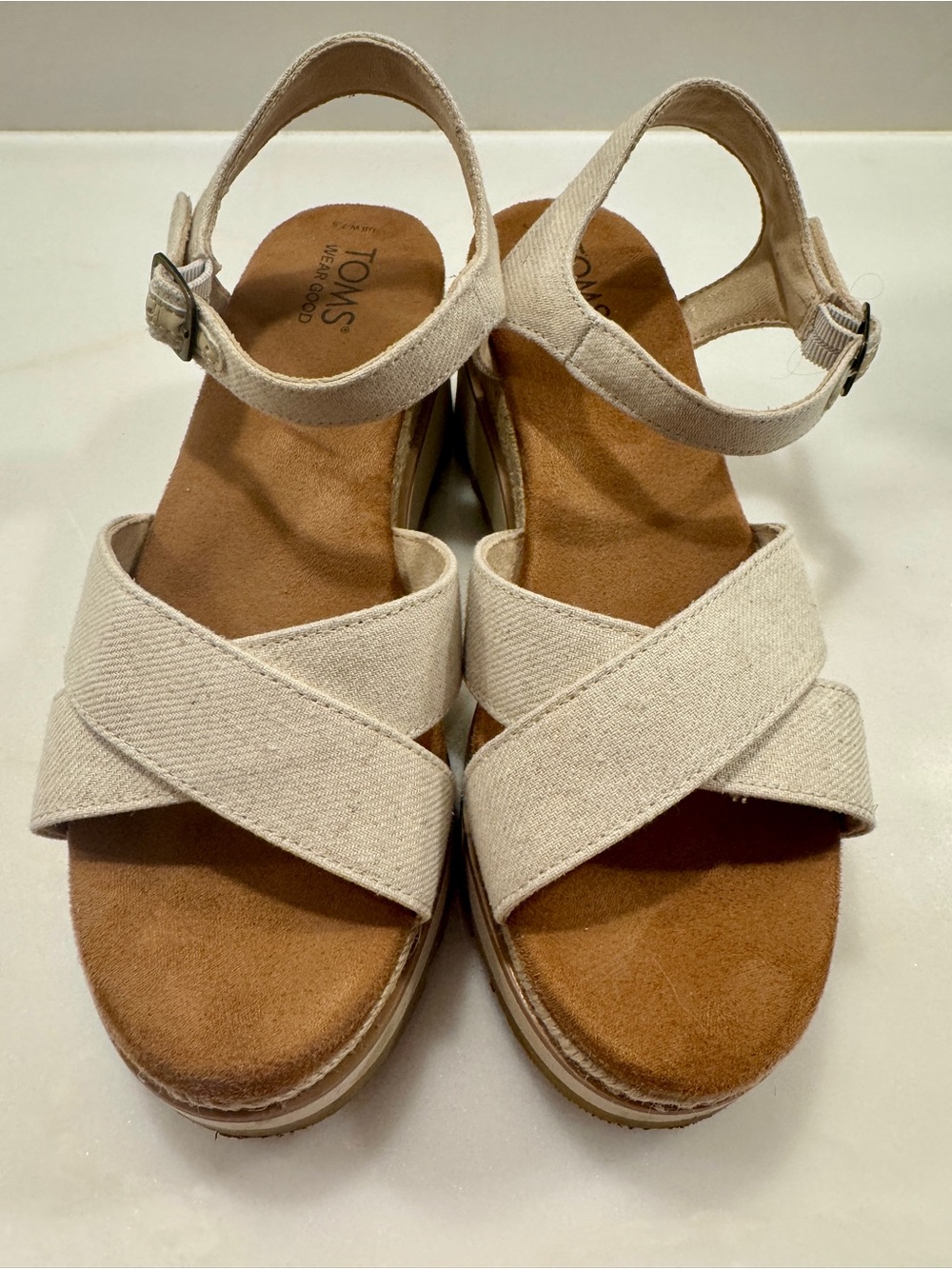 TOMS Ankle-Strap Platform Sandals
